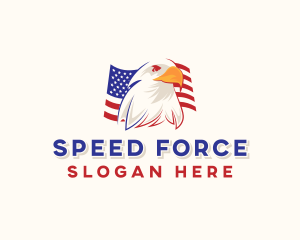 Eagle American Flag  logo design