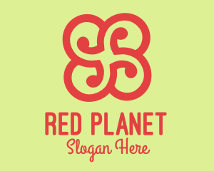 Red Flower Swirl logo design