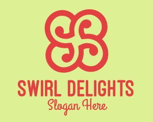 Swirl - Red Flower Swirl logo design
