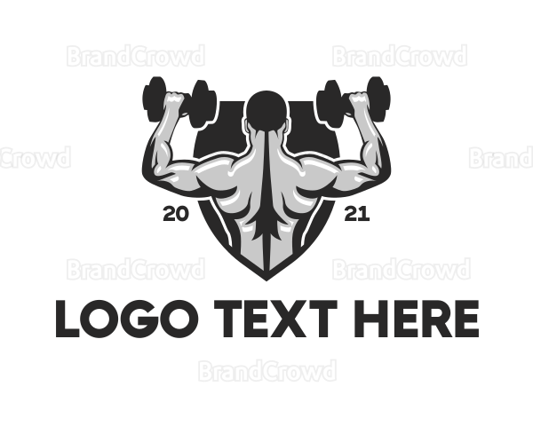 Muscular Weight Lifter Logo