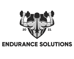 Endurance - Muscular Weight Lifter logo design