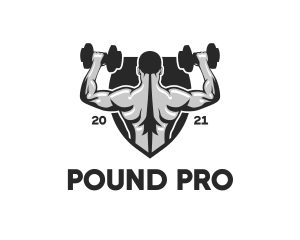 Muscular Weight Lifter  logo design