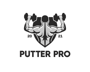 Muscular Weight Lifter  logo design