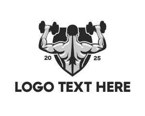 Endurance - Muscular Weight Lifter logo design