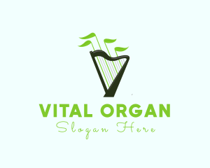 Organic Music Harp logo design