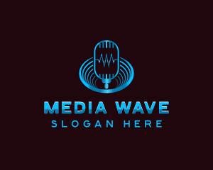 Media Broadcast Microphone logo design