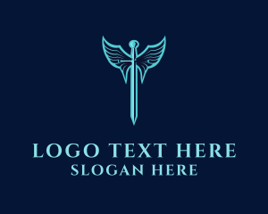 Dagger - Winged Sword Warrior logo design