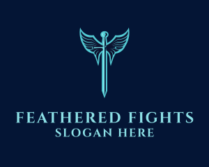 Winged Sword Warrior logo design