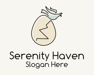 Peaceful - Holy Egg Dove logo design