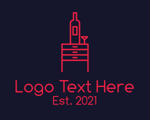 Wine Tasting - Wine Cabinet Room Service logo design