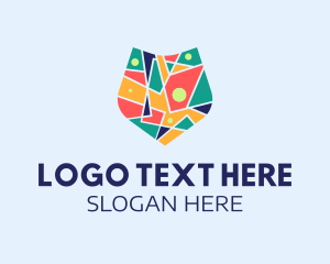 Puzzle - Mosaic Shield Art logo design