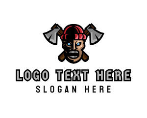 Clan - Angry Lumberjack Axe logo design