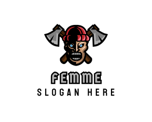 Angry Lumberjack Axe logo design