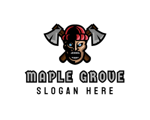 Angry Lumberjack Axe logo design