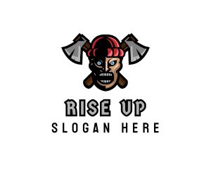 Angry Lumberjack Axe logo design