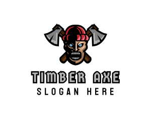 Lumberjack - Angry Lumberjack Axe logo design