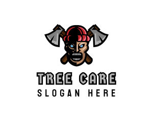 Angry Lumberjack Axe logo design