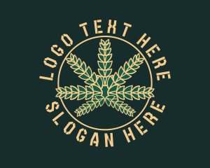 Hemp - Natural Marijuana Leaf logo design