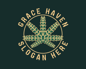 Hemp - Natural Marijuana Leaf logo design