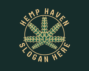 Natural Marijuana Leaf logo design