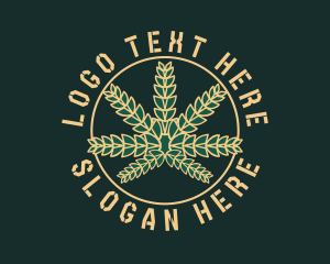 Herb - Natural Marijuana Leaf logo design