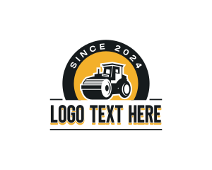 Builder - Road Roller Construction Heavy Equipment logo design