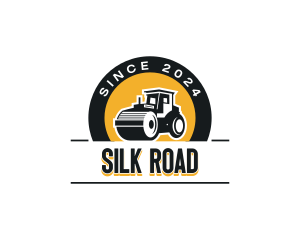 Road Roller Construction Heavy Equipment logo design