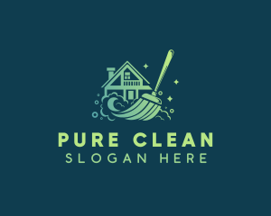 House Cleaning Broom logo design