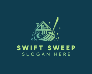 Broom - House Cleaning Broom logo design