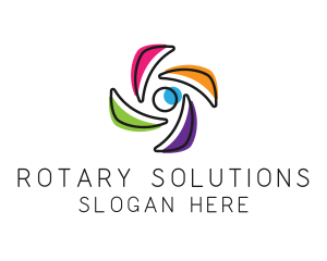 Rotary - Spinning Propeller Turbine logo design