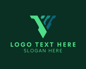 Letter V - Tech Digital Business logo design