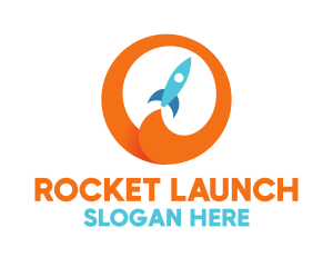 Startup Launch Rocket logo design