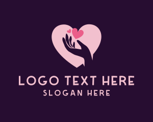 Social Welfare - Hand Heart Charity logo design