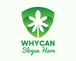 Plant - Green Cannabis Shield logo design