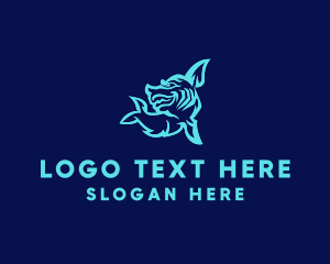 Swimming - Aquatic Shark Esports logo design