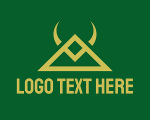 Knight - Gold Triangle Horns logo design
