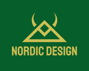 Scandinavia - Gold Triangle Horns logo design