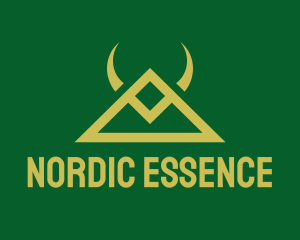 Nordic - Gold Triangle Horns logo design