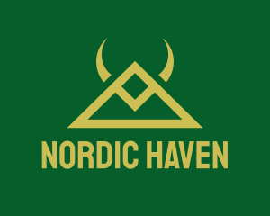 Nordic - Gold Triangle Horns logo design