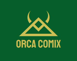 Ancient - Gold Triangle Horns logo design
