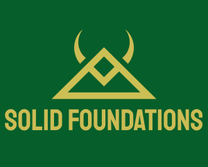 Scandinavia - Gold Triangle Horns logo design