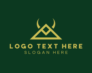 Medieval - Gold Triangle Horns logo design