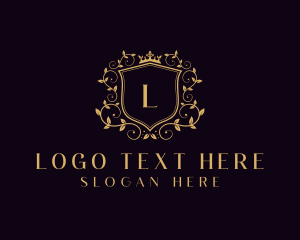 Royal - Royal Shield Floral Wreath logo design