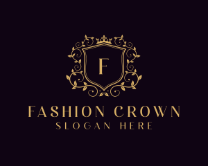 Royal Shield Floral Wreath  logo design