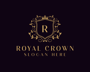 Royal Shield Floral Wreath  logo design