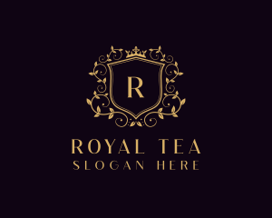 Royal Shield Floral Wreath  logo design