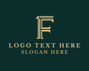 Letter F - Legal Finance Consulting Firm logo design