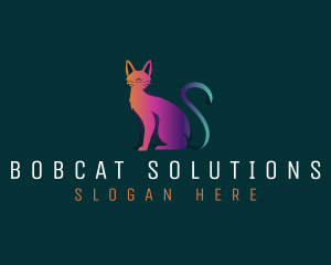 Bobcat - Digital Feline Cat logo design