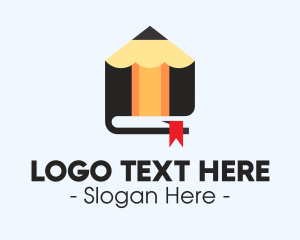 Learning Center - Pencil Book Bookmark logo design