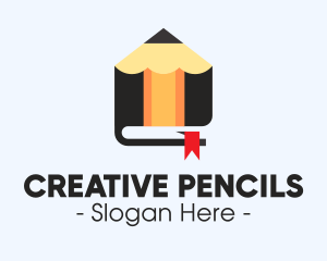 Pencil Book Bookmark logo design